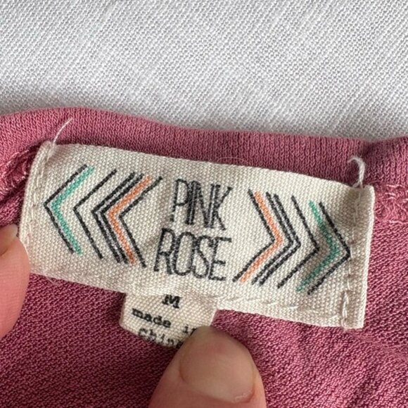 Pink Rose Dark Pink Soft Tank Top Blouse Racerback with Crisscross Detail - Picture 3 of 4